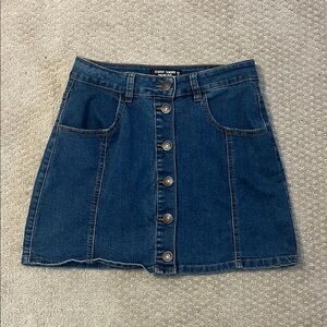 Almost Famous Button-Front High Rise Mini Skirt